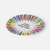 ハッピーバースデーカラフル・クレヨンズ・キッズ ペーパープレート (アングル)