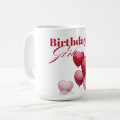 「ハッピーバースデーカラフル・マグカップの明るいプレゼント コーヒーマグカップ (正面左)