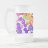 ハッピーバースデーカラフル《写真》ぼけ味ピンクフォトジャンボ フロストグラスビールジョッキ (左)