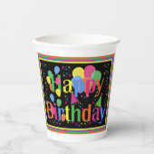 ハッピーバースデーカラフル 紙コップ (正面)