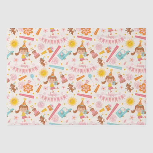 ハッピーバースデーカラフル 薄葉紙 (正面)