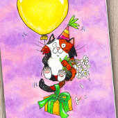 ハッピーバースデーカリコキャットグリーティングカード サンキューカード