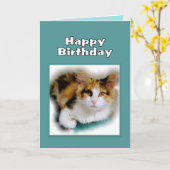 ハッピーバースデーカリコキャット カード (黄色い花)