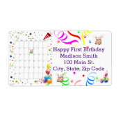 ハッピーバースデーカレンダー2022年1月住所 シール (正面)