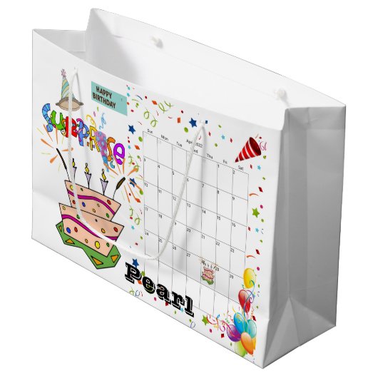 ハッピーバースデーカレンダー2022年4月抱き枕 ラージペーパーバッグ (正面アングル)