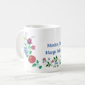 ハッピーバースデーカロサイフラワーフォークアート コーヒーマグカップ (正面左)