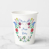 ハッピーバースデーカロサイフラワーフォークアート 紙コップ (裏面)