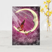 ハッピーバースデーカワイト1月のムーンフェアリー カード (黄色い花)