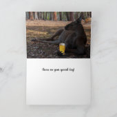 ハッピーバースデーカンガルーオーストラリアとビールおもしろい カード (内部)