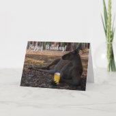 ハッピーバースデーカンガルーオーストラリアとビールおもしろい カード (正面)