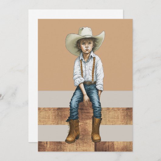 ハッピーバースデーカントリーウェスタン女性のカーボーイオンポスト シーズンカード (正面/裏面)