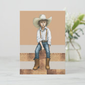 ハッピーバースデーカントリーウェスタン女性のカーボーイオンポスト シーズンカード (スタンド正面)