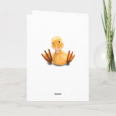ハッピーバースデーカーおもしろいドイエローダックウイよくはしゃぐンク カード (裏面)
