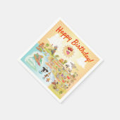 ハッピーバースデーカートゥーンカリフォルニアペーパーナプキン スタンダードカクテルナプキン (角)