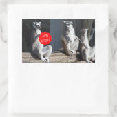 ハッピーバースデーカート 長方形シール (バッグ)