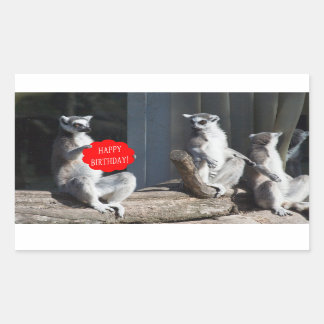 ハッピーバースデーカート 長方形シール