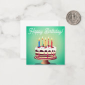 ハッピーバースデーカードかわいい買い物！ ノートカード (正面/裏面インサイチュ)