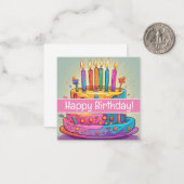 ハッピーバースデーカードかわいい買い物! ノートカード (正面/裏面インサイチュ)