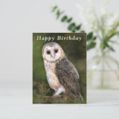 ハッピーバースデーカードとウエスタンバーンドウル ポストカード (スタンド正面)