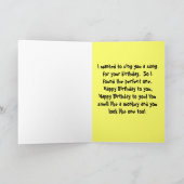 ハッピーバースデーカードとゴリラの歌 カード (内部)