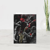 ハッピーバースデーカードとジャズ音楽 – 絵画s ノートカード (裏面)