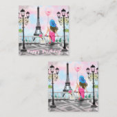 ハッピーバースデーカードとバルーンイン・パリ ノートカード (正面/裏面)