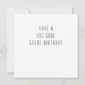 ハッピーバースデーカードと犬 案内状 (裏面)