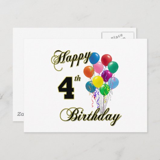 ハッピーバースデーカードと誕生日ポストカード ポストカード (正面/裏面)