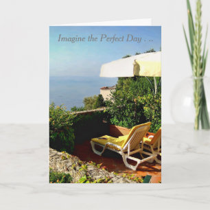 ハッピーバースデーカードと風光明媚な水景色。 カード