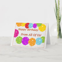 ハッピーバースデーカードを我々全員から！
