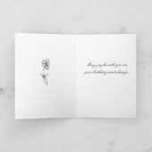 ハッピーバースデーカードアイリス春の花のスケッチ カード (内部)