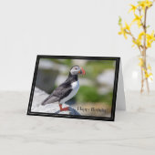 ハッピーバースデーカードアトランティックパフィン カード (黄色い花)