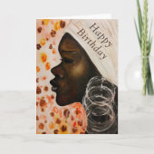 ハッピーバースデーカードアフリカ美しいガール カード (正面)