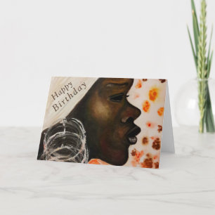 ハッピーバースデーカードアフリカ美しい女性 カード