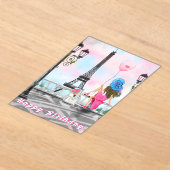 ハッピーバースデーカードウーマンインパリエッフェルタワー アクリル招待状 (レイダウン)