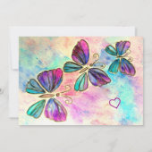 ハッピーバースデーカードカラフル蝶 (裏面)