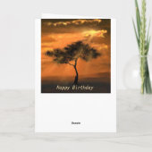 ハッピーバースデーカードサンセットツリーサンビーム カード (裏面)