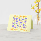 ハッピーバースデーカードシスター。名前を追加 カード (黄色い花)