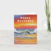 ハッピーバースデーカードシーサンセット絵画ズ カード (正面)
