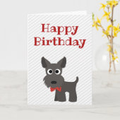 ハッピーバースデーカードスコティッシュテリアドッグ空白の カード (黄色い花)
