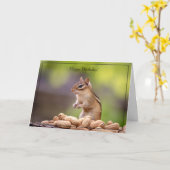 ハッピーバースデーカードチップムンク カード (黄色い花)