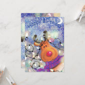 ハッピーバースデーカードハッピートナカイ – クリスマス カード (正面/裏面インサイチュ)