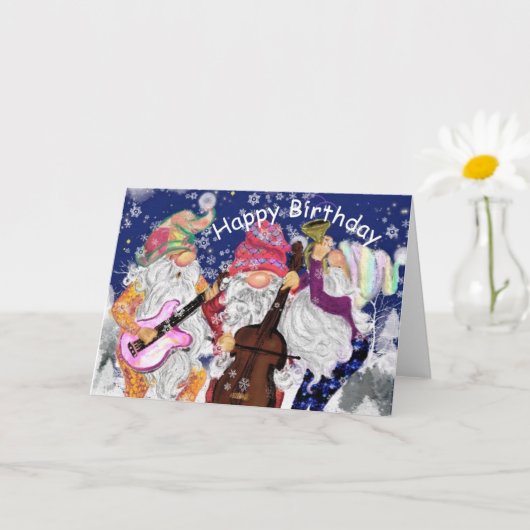 ハッピーバースデーカードハッピー格言ミュージックバンド カード (小さな植物)
