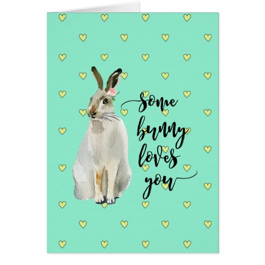 ハッピーバースデーカードバニーがあなたを愛している (正面)