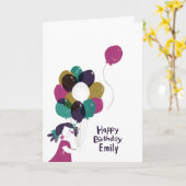 ハッピーバースデーカードバルーン カード (黄色い花)