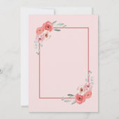 ハッピーバースデーカードピンクと白のフローラ カード (裏面)