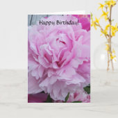 ハッピーバースデーカードピンクの牡丹/牡丹の花 カード (黄色い花)