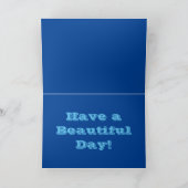 ハッピーバースデーカードブルー幾何学的デザイン カード (内部)