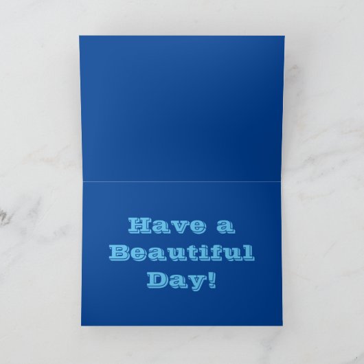 ハッピーバースデーカードブルー幾何学的デザイン カード (内部)