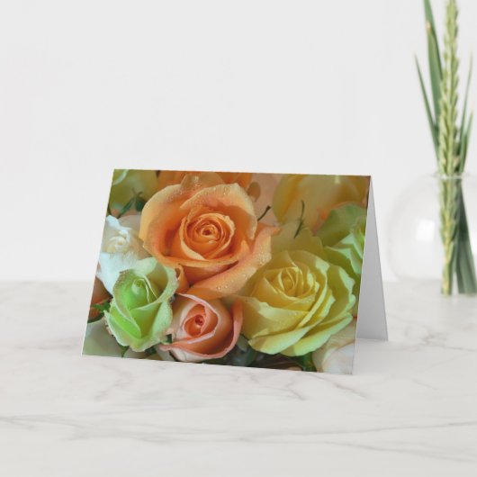 ハッピーバースデーカードブーケバラ カード (正面)